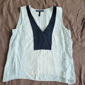 BCBGMaxAzria Black and White Striped Tank Top